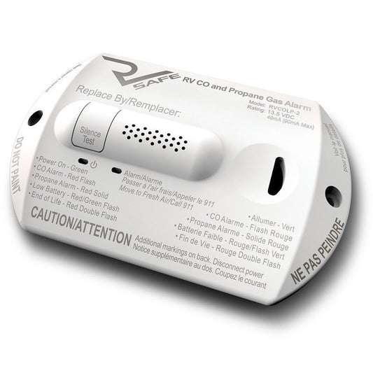 RV Safe RVCOLP-2W Carbon Monoxide & Propane Alarm, 2-Wire Surface Mount, White
