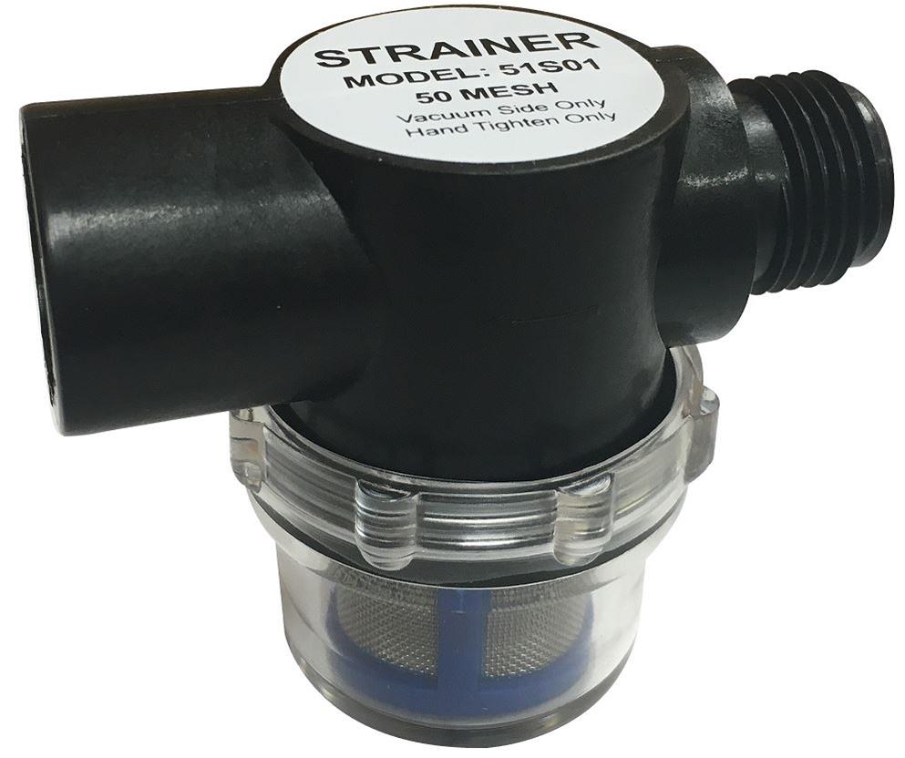 Aqua Pro 21850 RV Fresh Water Pump Strainer — 1/2" NPS, 50 Mesh