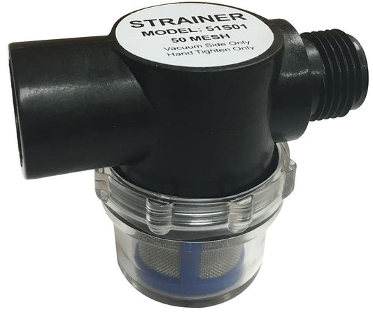 Aqua Pro 21850 RV Fresh Water Pump Strainer — 1/2" NPS, 50 Mesh